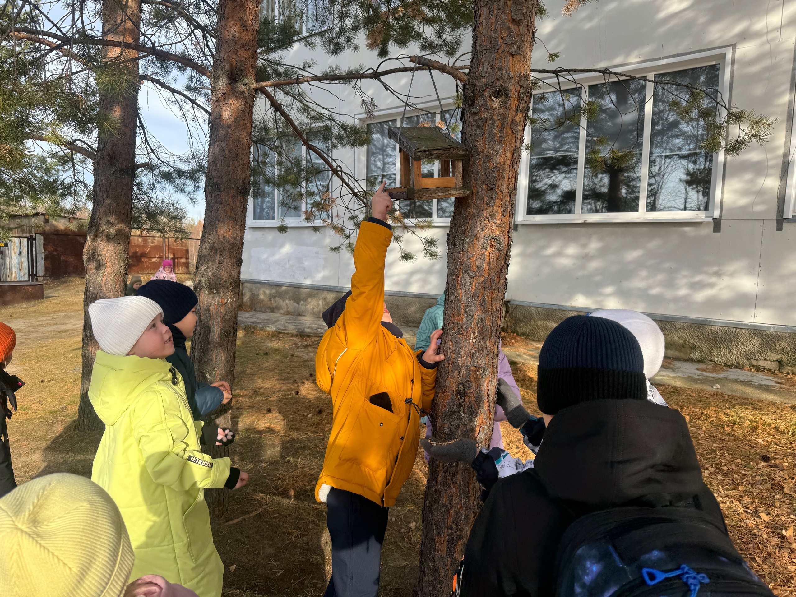 Первоклассники помогли птицам подготовиться к холодам.